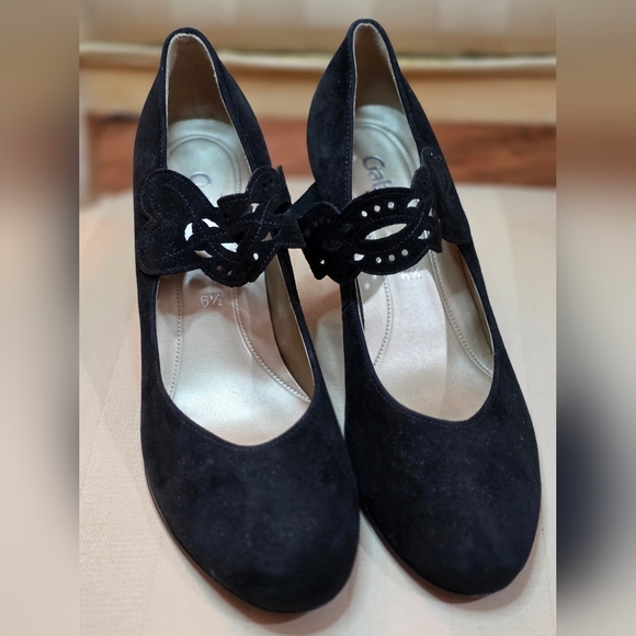 GABOR BLACK LEATHER SUEDE LADIES HEELS SIZE 6.5 - Picture 2 of 10